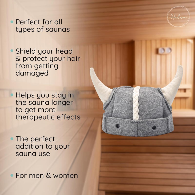 Halsa Sauna Hat,Handmade Natural Wool Sauna Cap for Men & Women, Eco-Friendly, Breathable, One Size Fits All for Spa, Steam Room, Banya, Bathhouse. Viking Style. - Image 4